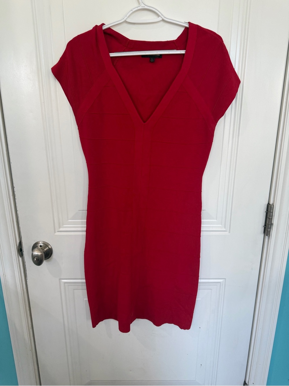 Express red body con dress
